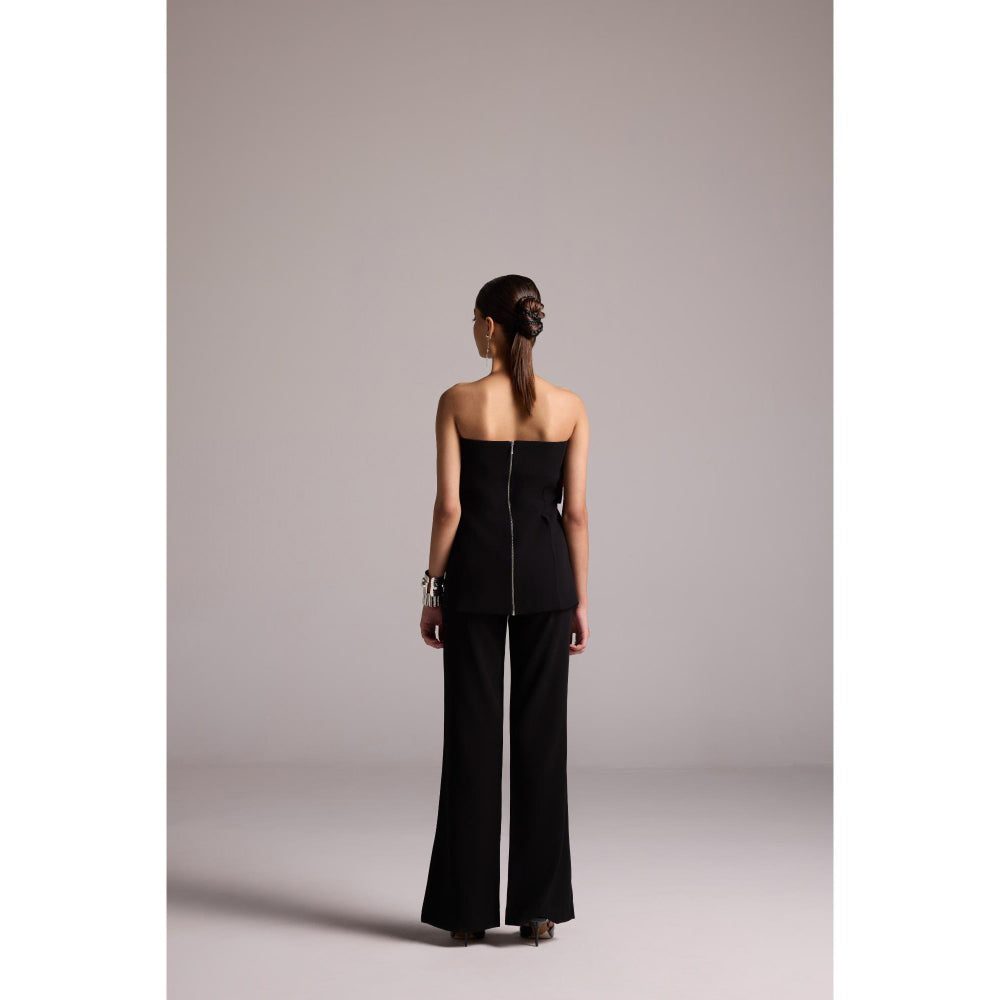 The Dapper Lady Black Sienna Flared Pant