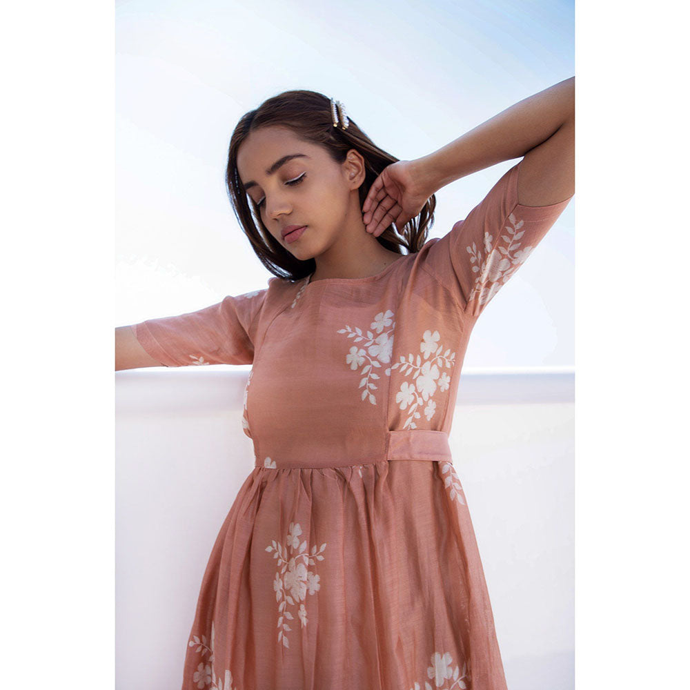 The Yellow Bow Rose Gold Flower Dress (Set of 2)