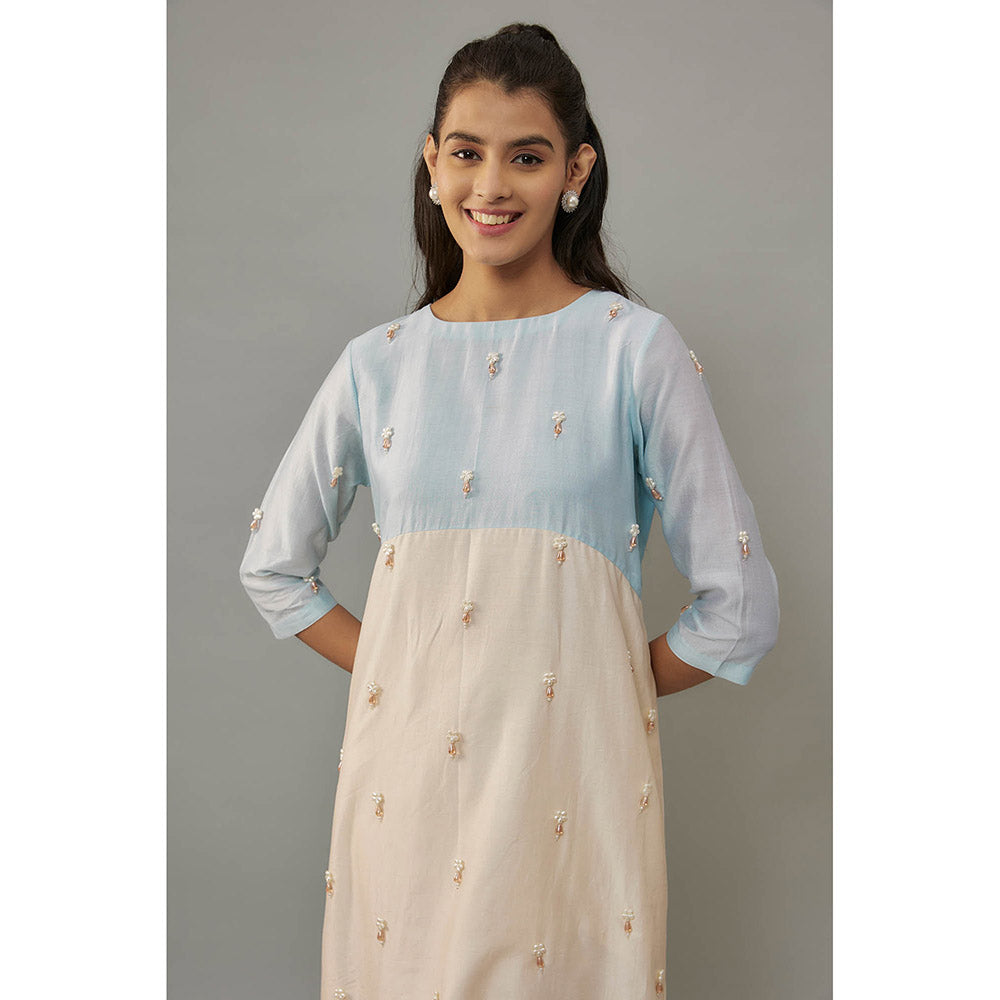 THE AARYA Maeve Beige Kurta with Pant (Set of 2)