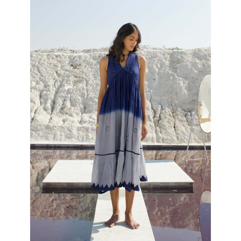 The Loom Art Space Slate Blue Dress with Slip (Set of 2)