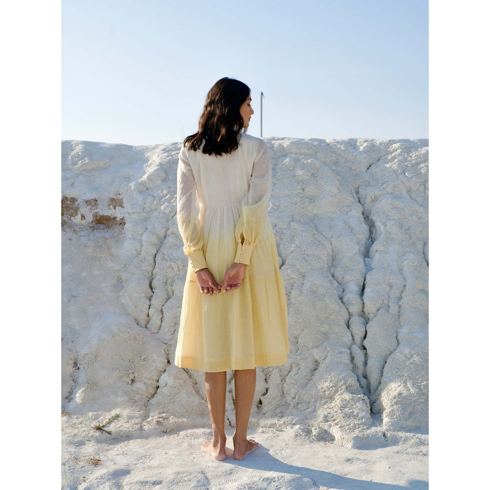 The Loom Art Corn Silk White and Vanilla Yellow Dress