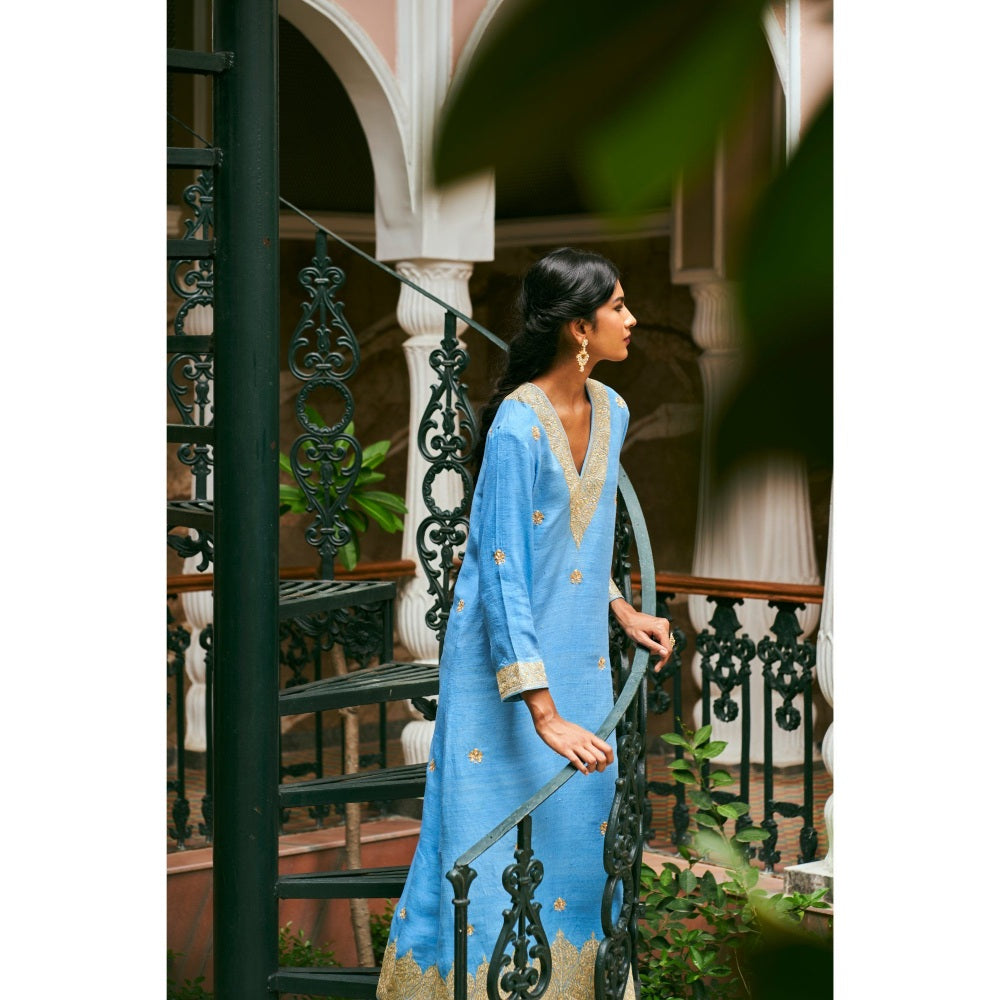 The Whole Nine Yards Firoza Azure Blue Kurta