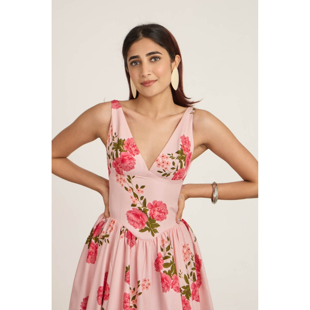 The Whole Nine Yards Pink Aerith Midi Dress