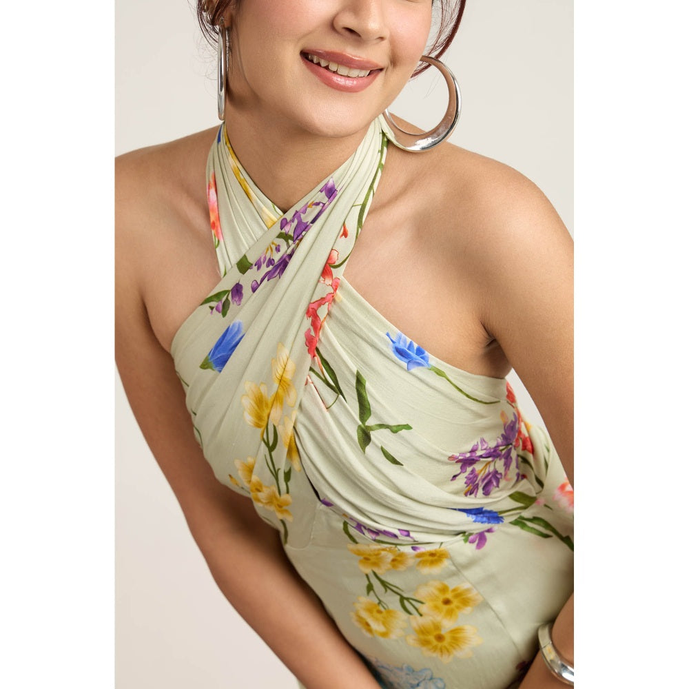 The Whole Nine Yards Green Sage Maxi Dress