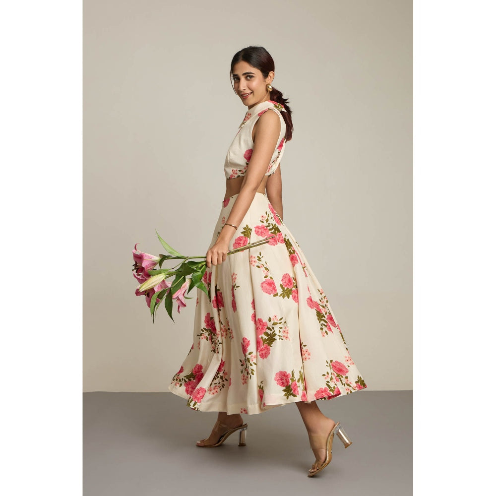 The Whole Nine Yards Ivory Calista Skirt with Crop Top (Set of 2)