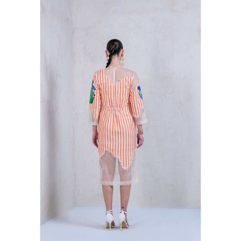 The Dramebaaz Company Zest-Zephyr Frayed Organza Dress