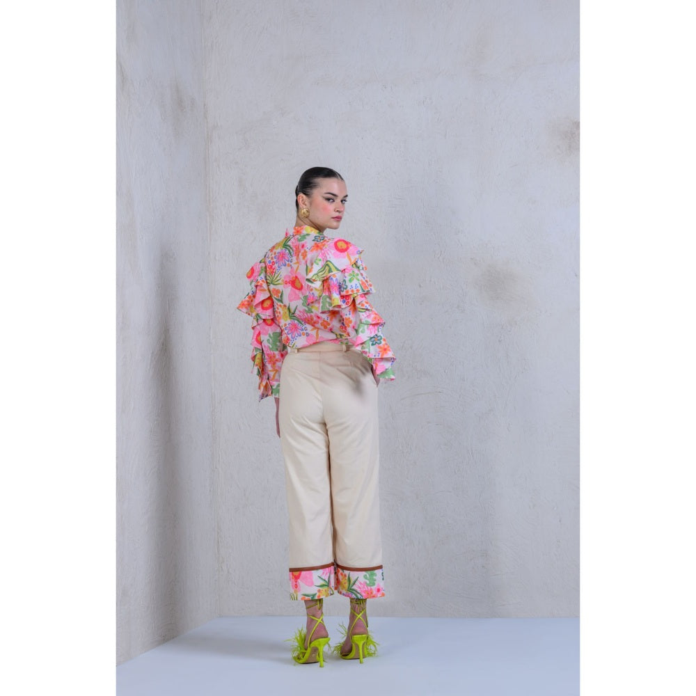 The Dramebaaz Company Floral Vintage Vines Pant and Shirt (Set of 2)