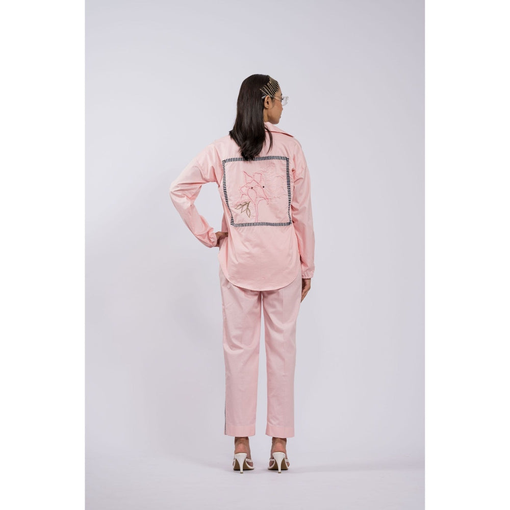 The Dramebaaz Company Blush Maiden Embroidered Co-Ord (Set of 2)