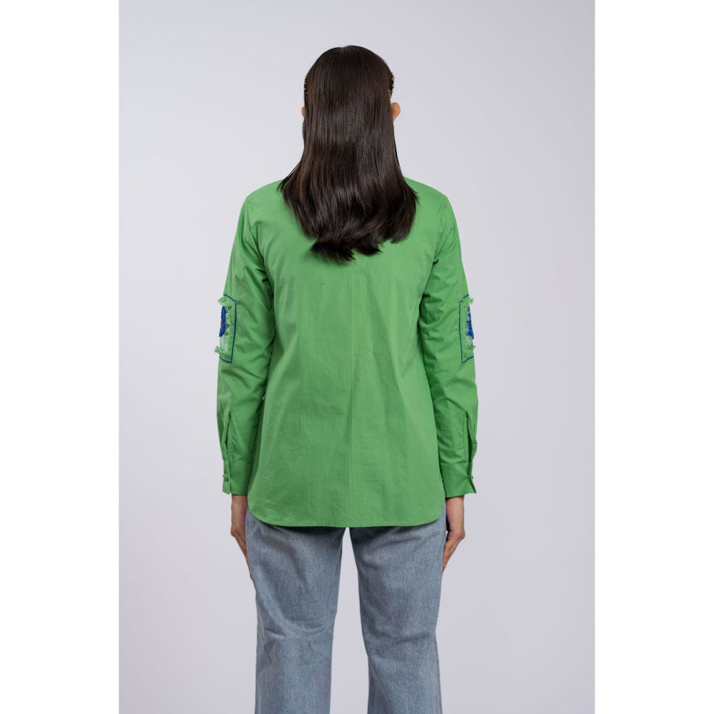 The Dramebaaz Company Leah Oversized Green Shirt