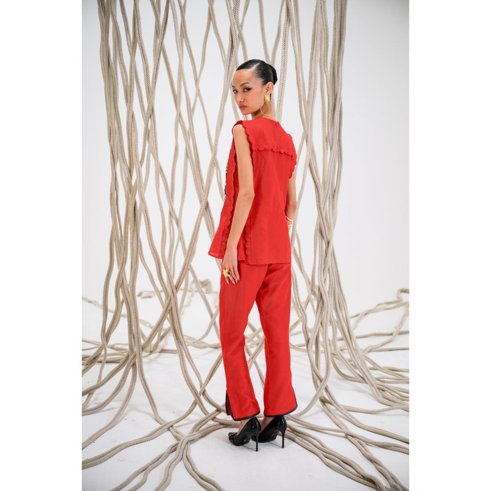 The Dramebaaz Company Red Scarlet Pant