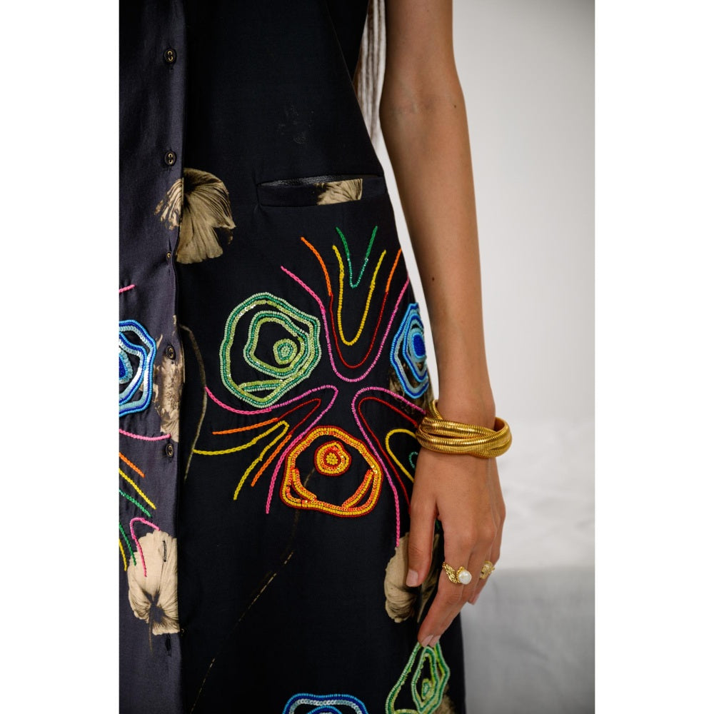 The Dramebaaz Company Aurora Trench Embellished Dress