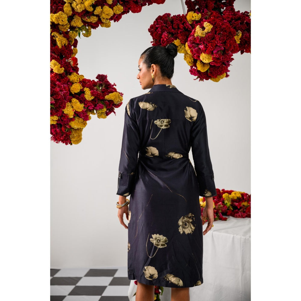 The Dramebaaz Company Black Nocturne Cut Out Midi Dress