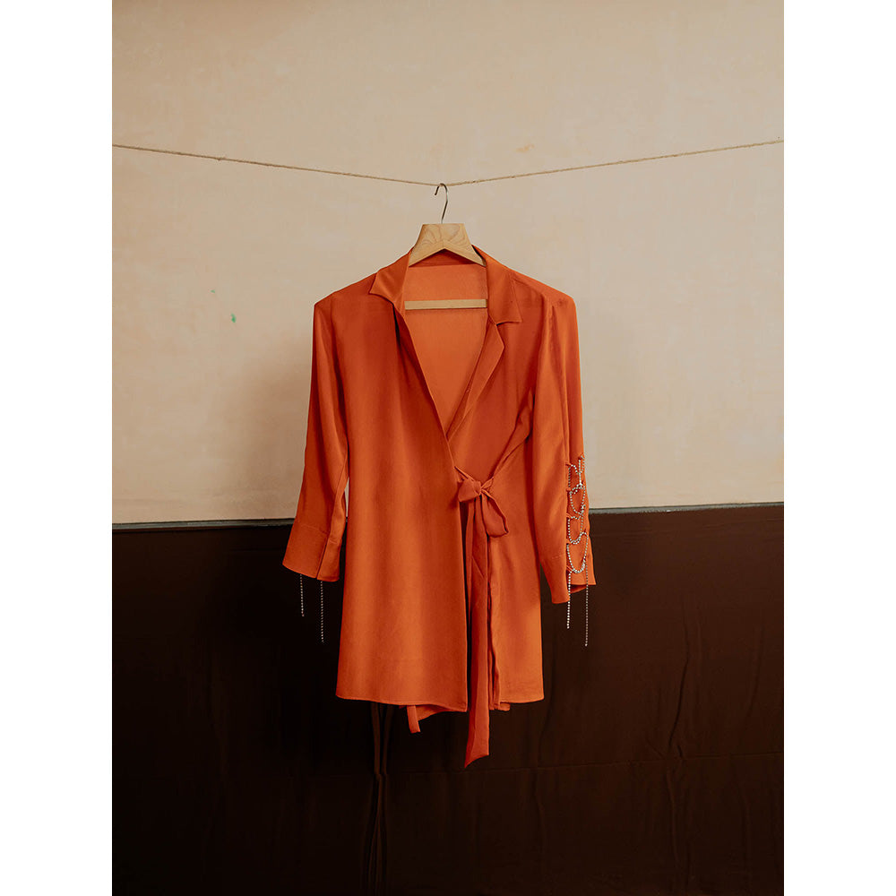 The Burnt Toast Orange Criss Cross Sleeve Top