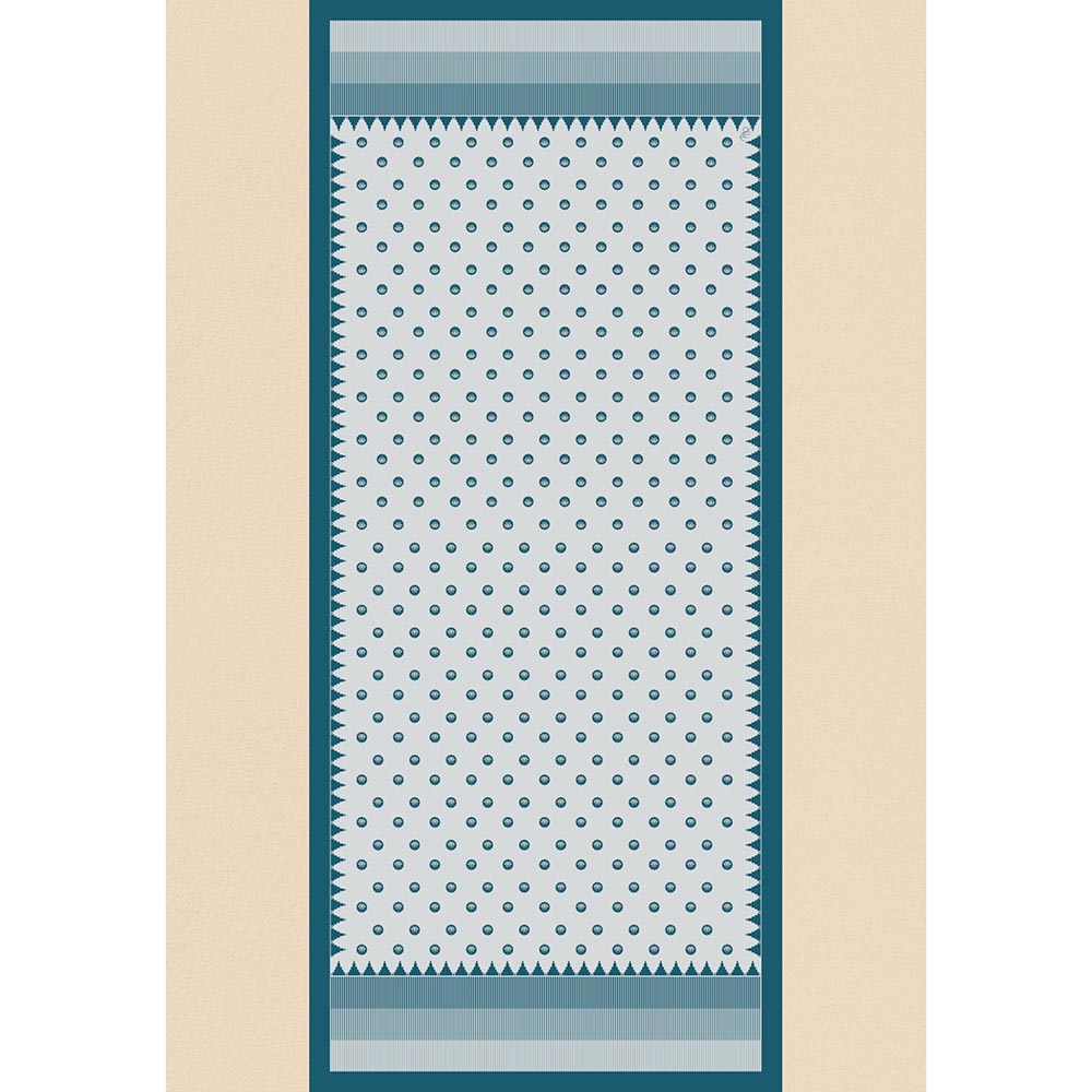 Thee Modern Roots Grey Lotus Blooms Silk Dupatta