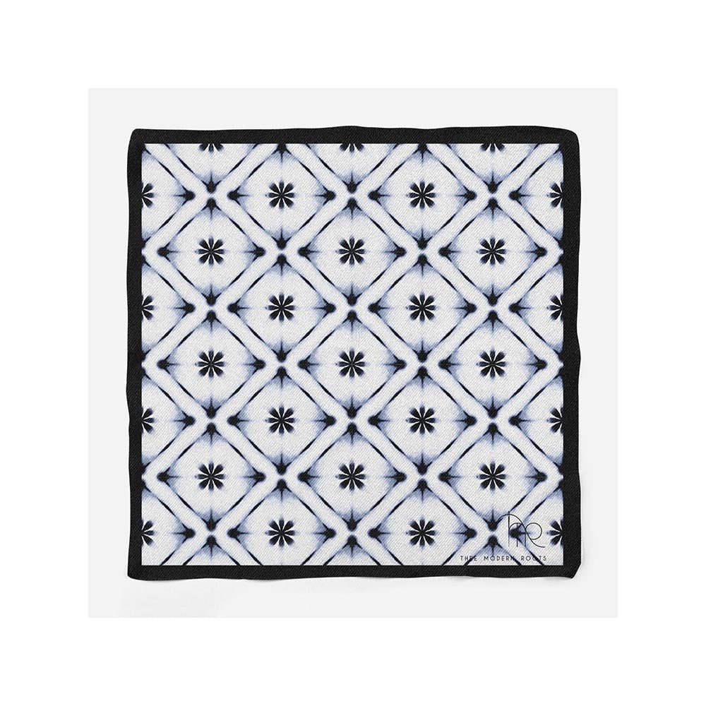 Thee Modern Roots Midnight Bloom Blitz Silk Pocket Square
