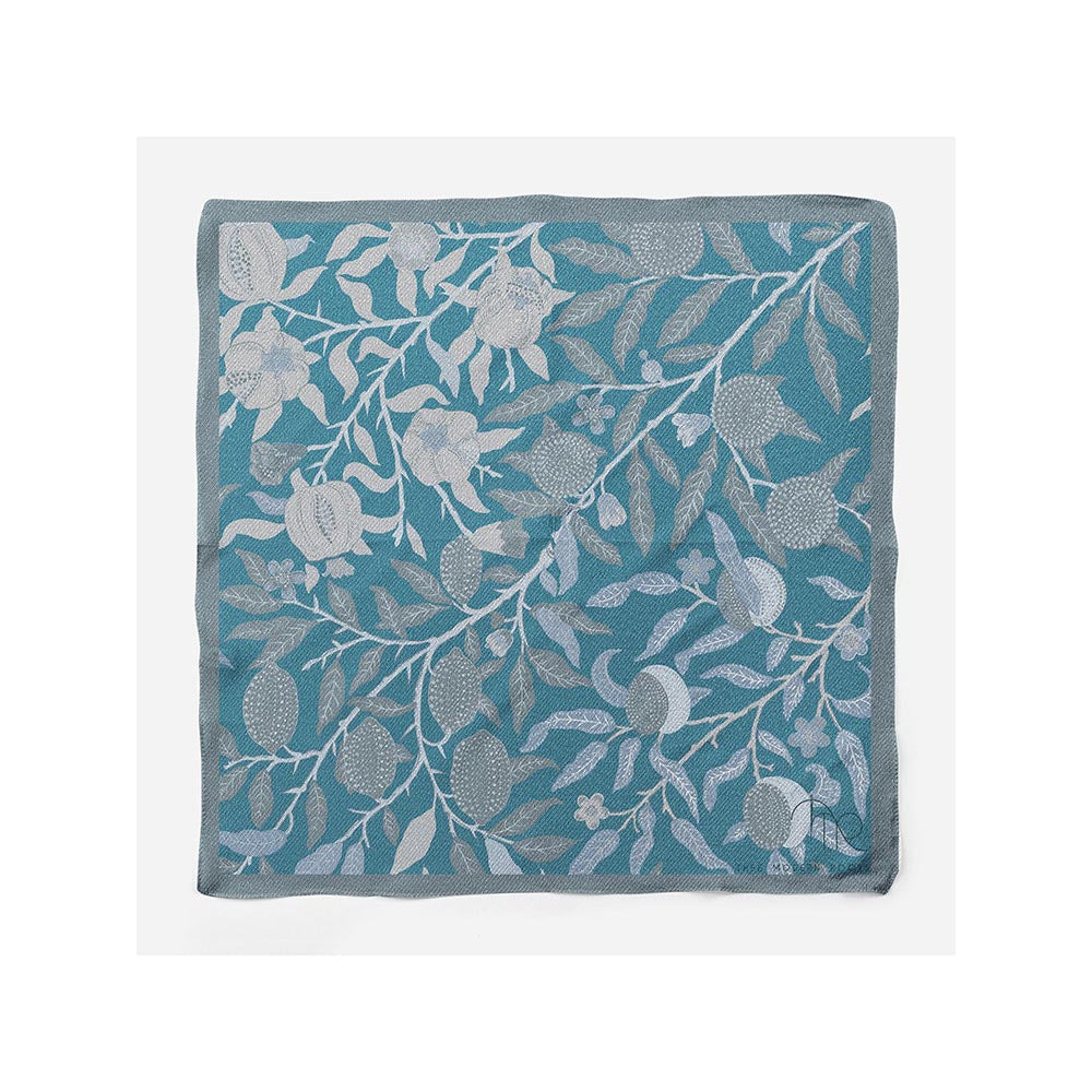 Thee Modern Roots Blue Harvest Silk Pocket Square