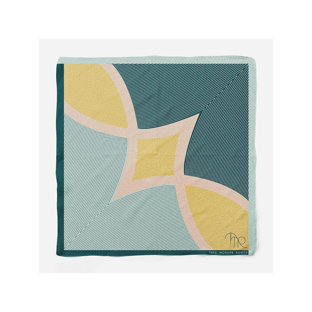 Thee Modern Roots Verdant Divergence Silk Pocket Square