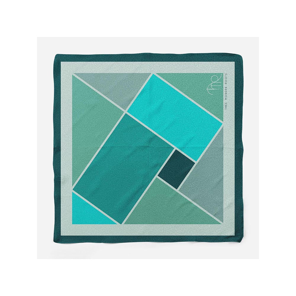 Thee Modern Roots Intertwined Geometry Silk Pocket Square