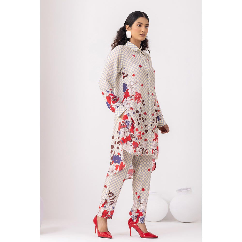 Thee Modern Roots Lavender Checkered Kurta