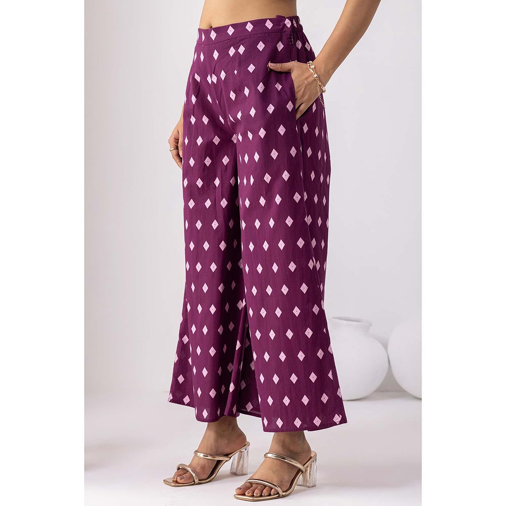 Thee Modern Roots Desert Palm Printed Kurta and Palazzo (Set of 2)