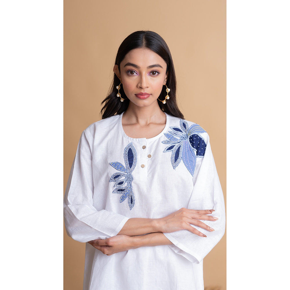 The House of Hemp Women White Latest Stylish Co-Ord (Set of 2)