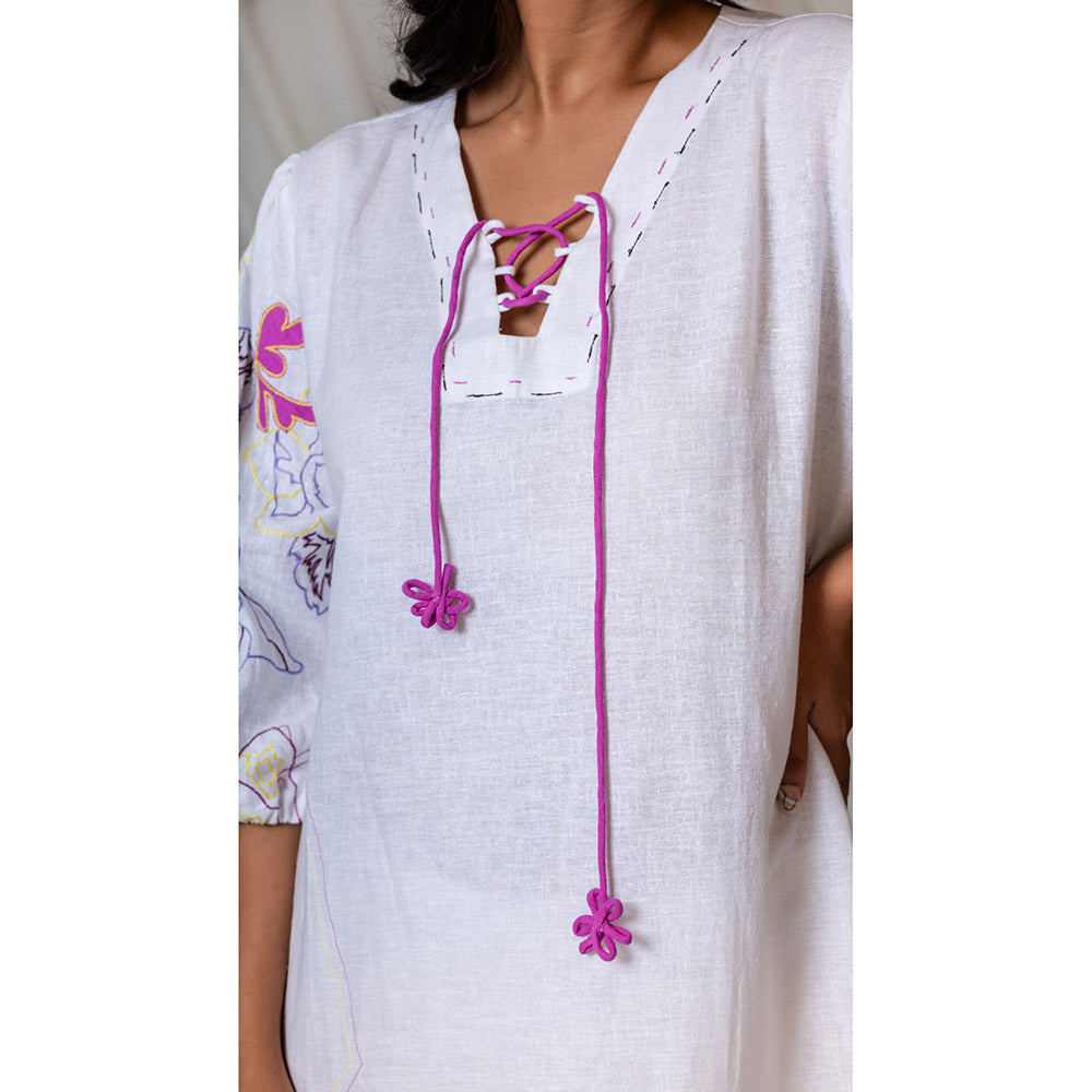 The House of Hemp Women Latest Midi Length Three Fourth Sleeves Dress