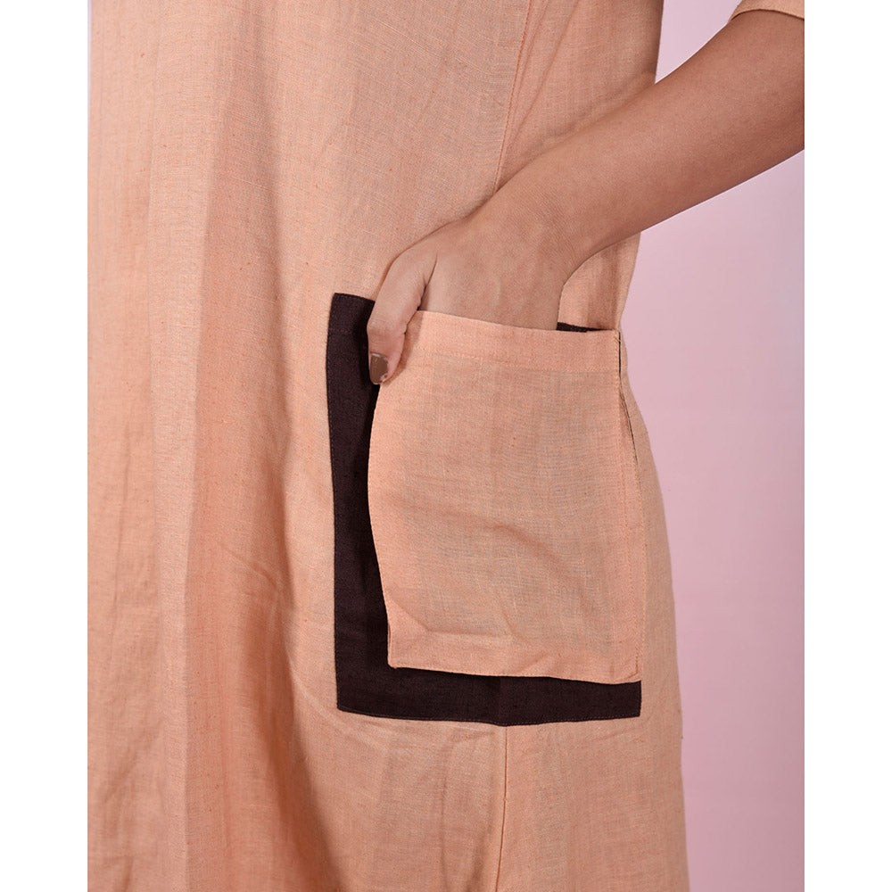 The House of Hemp Women Hemp and Lyocell Caramel Edge Dress