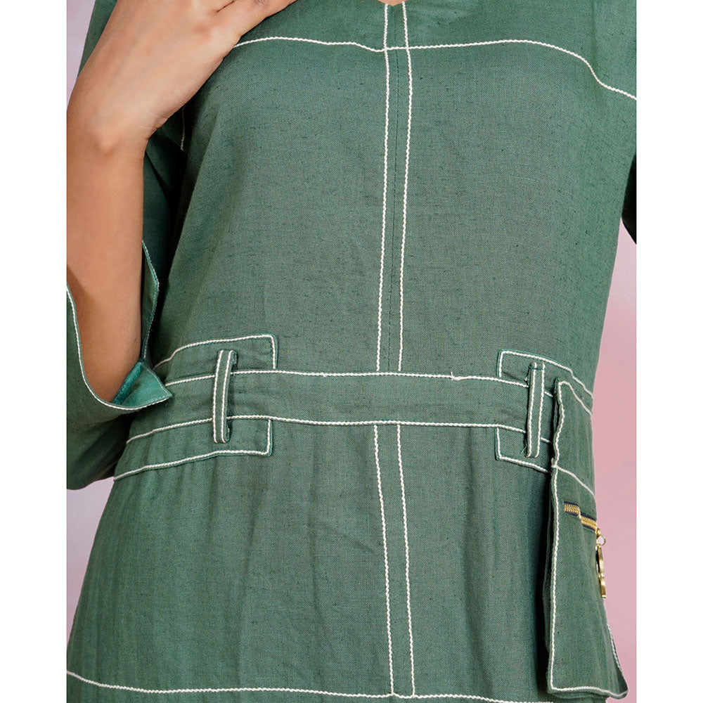 The House of Hemp Dune Whisper Dress - Emerald Green (Set of 2)