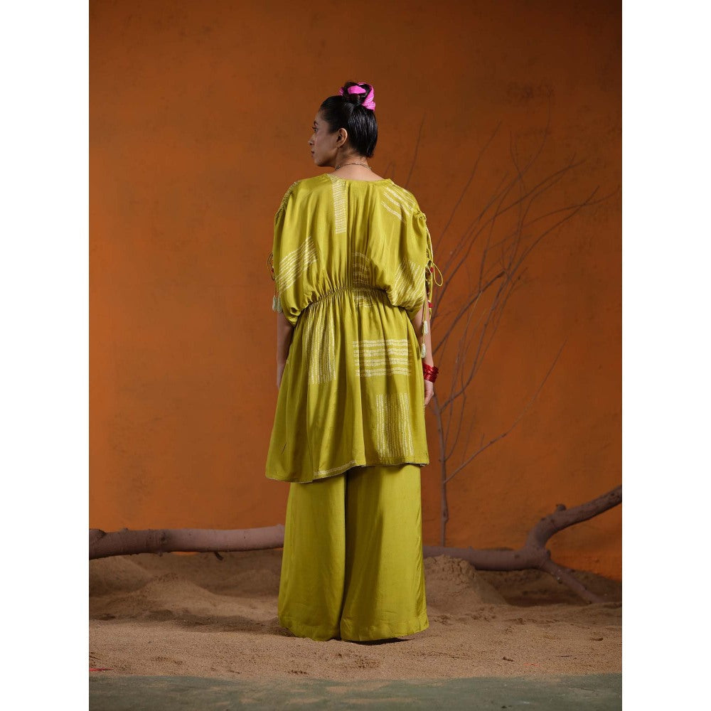 The Clothing Therapy Yellow Kaftan with Palazzo (Set of 2)