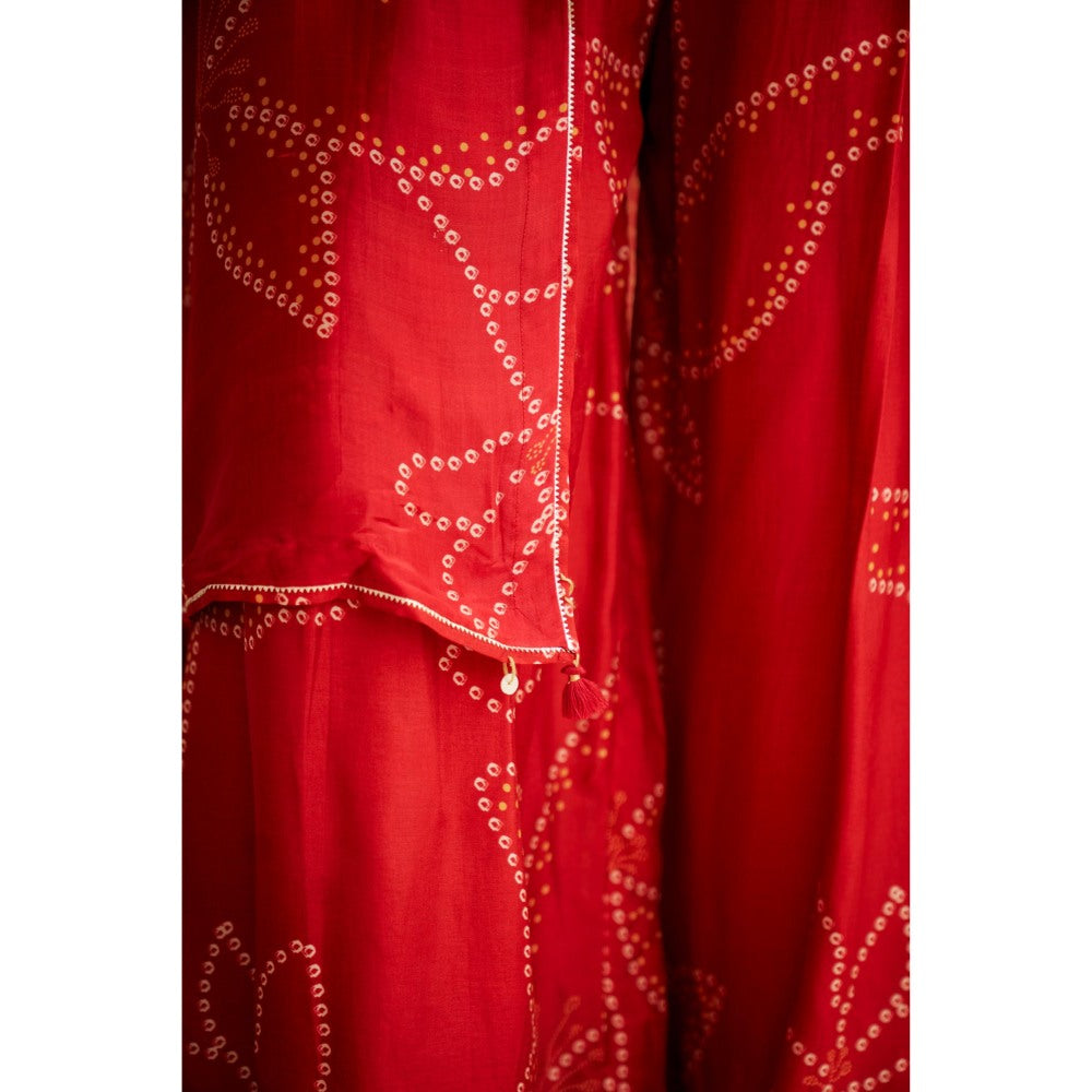 The Clothing Therapy Tomato Red Jumpsuit with Cape