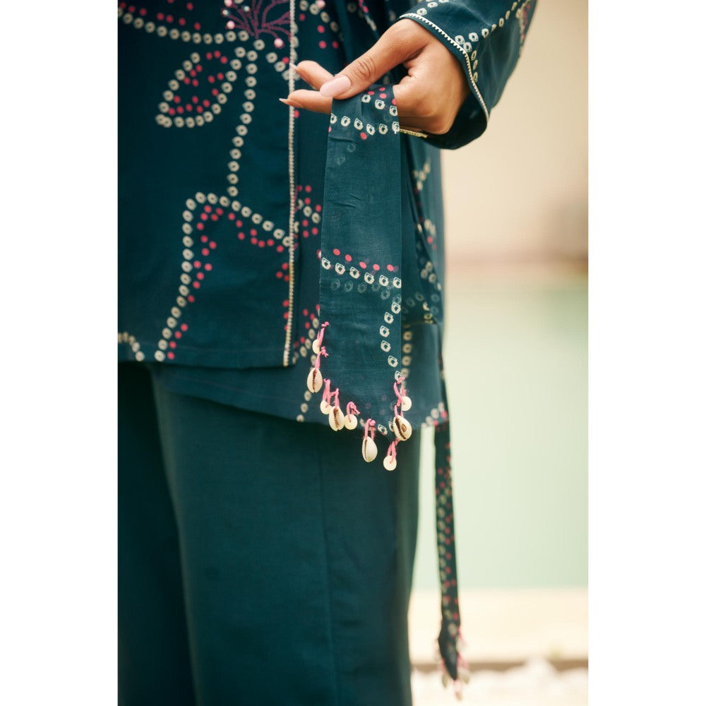 The Clothing Therapy Teal Blue Kurti with Straight Pant