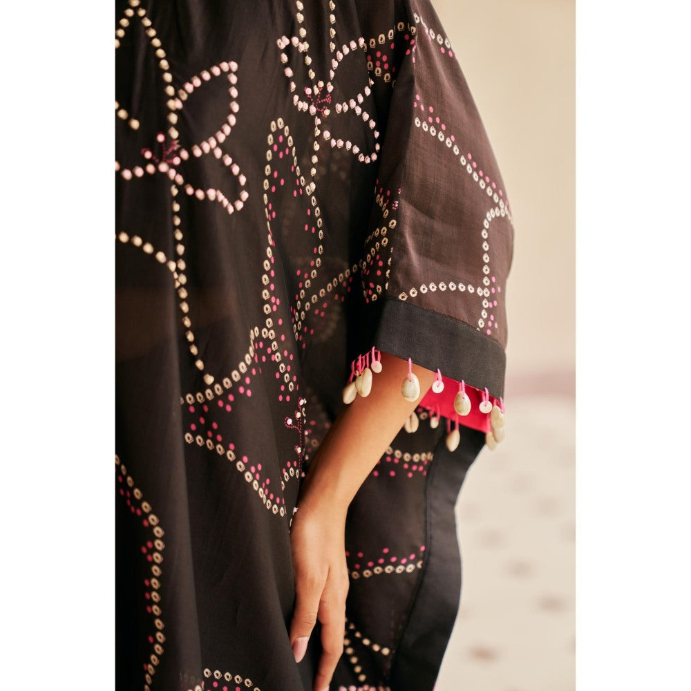 The Clothing Therapy Black Kaftan with Bustier and Palazzo