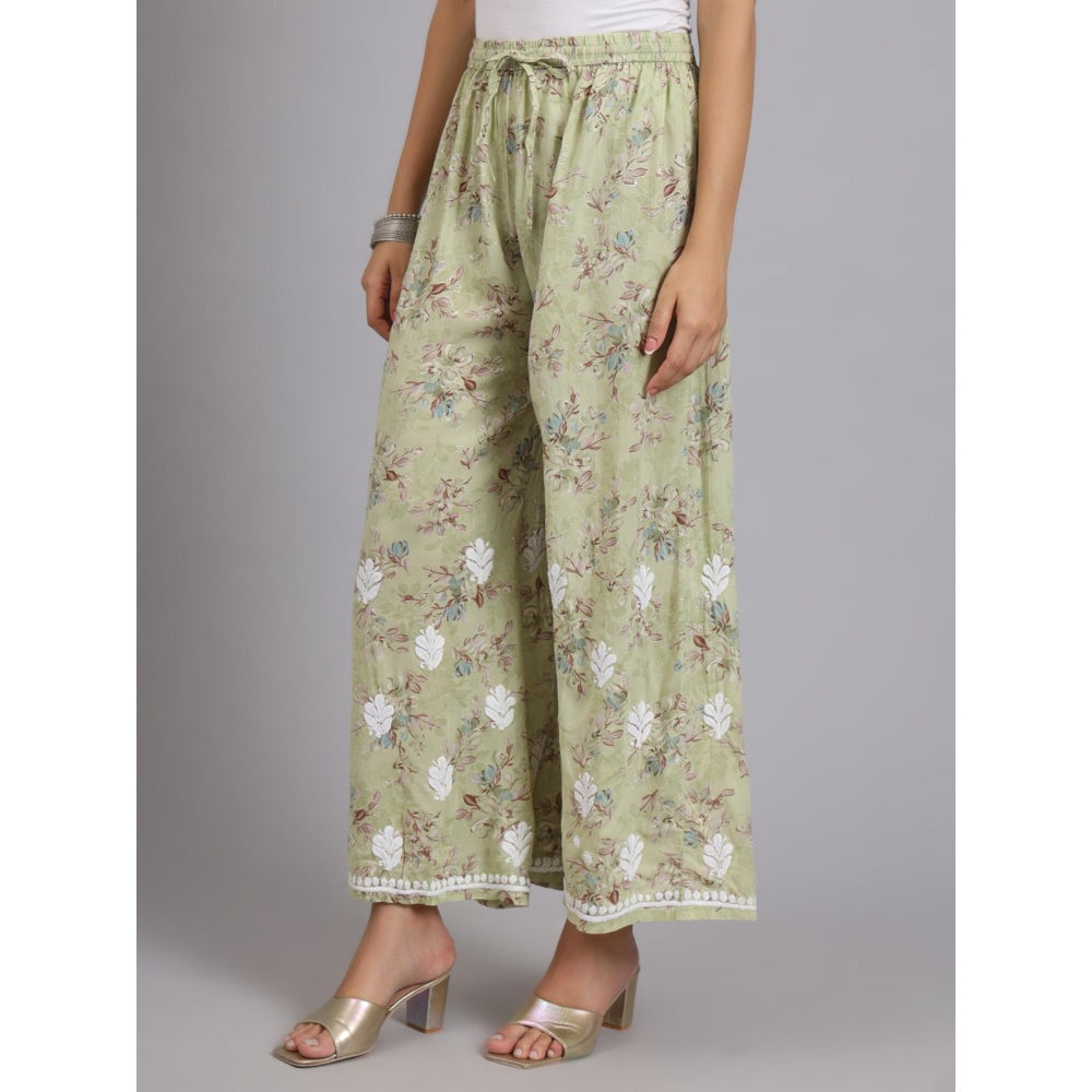 The Chikan Label Green Women's Modal Chikankari Co-Ord Set
