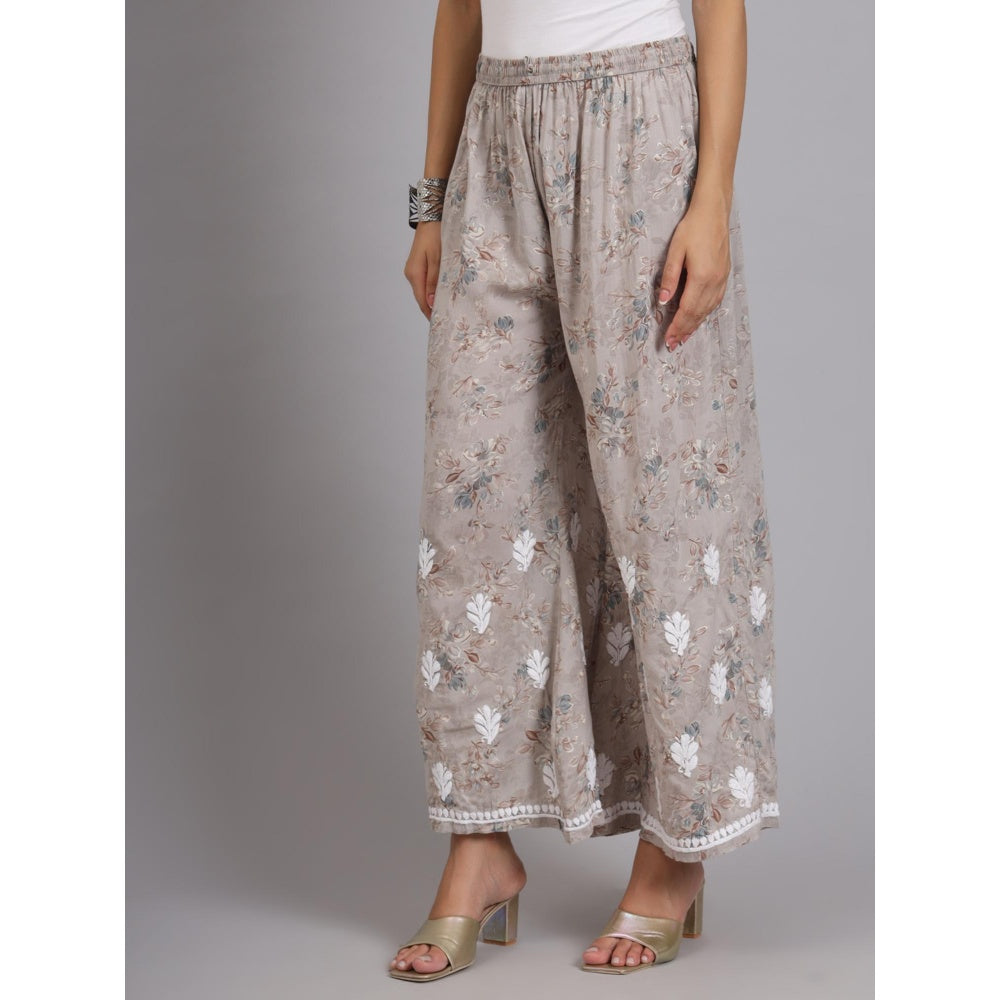 The Chikan Label Beige Women's Modal Chikankari Co-Ord Set
