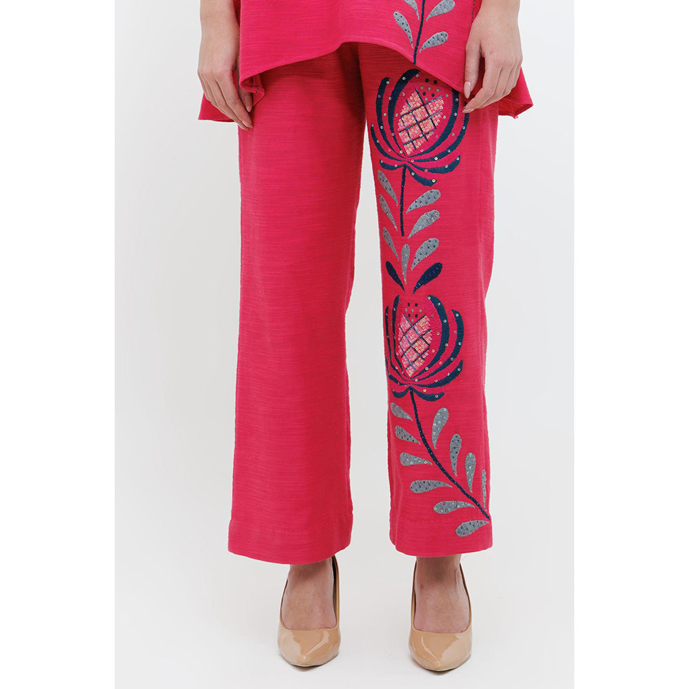 THE SILK LOVE Pink Shadow Bloom Co-Ord Set