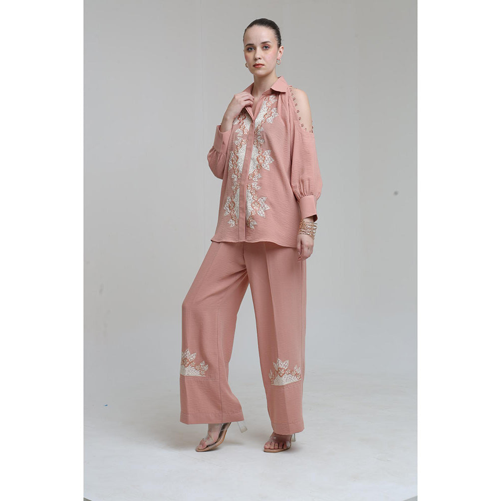 THE SILK LOVE Peach Fern Co-Ord Set