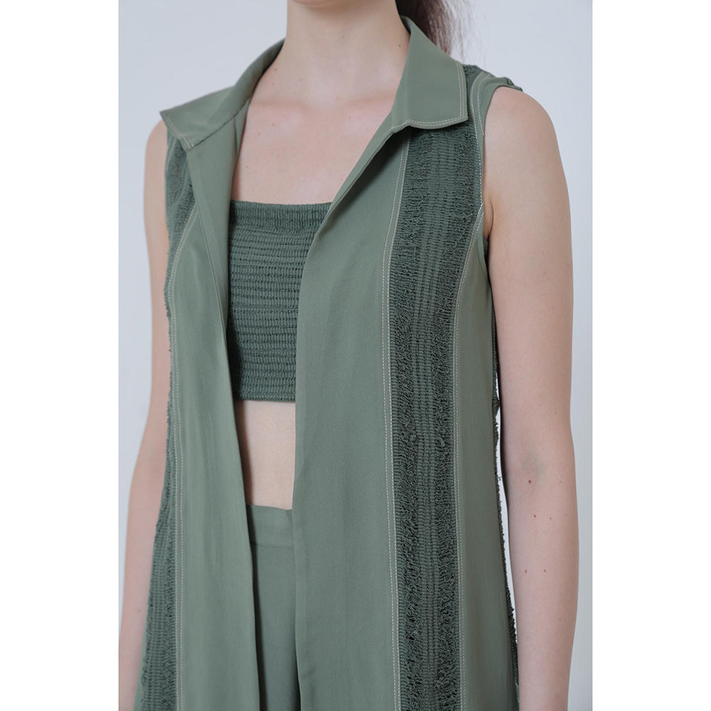 THE SILK LOVE Olive Romania Co-Ord Set