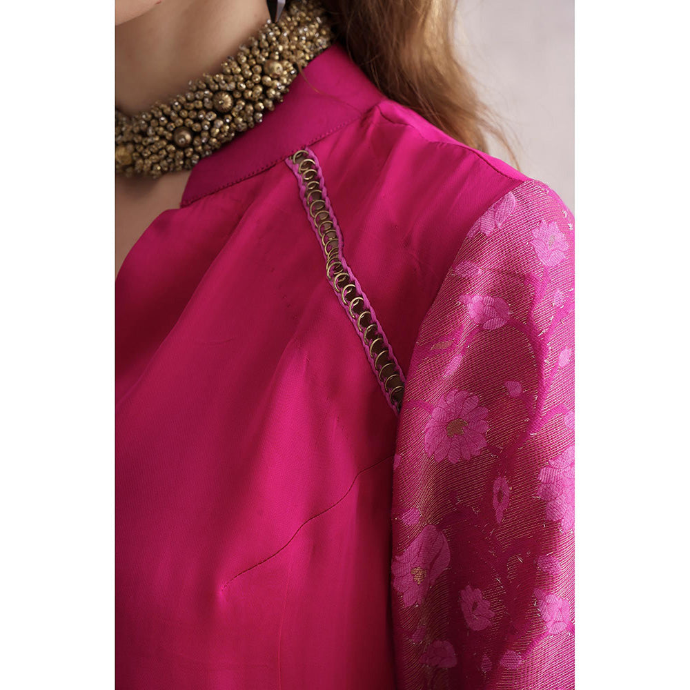 THE SILK LOVE Pink Exquisite Bloom Blush Kurta With Pant