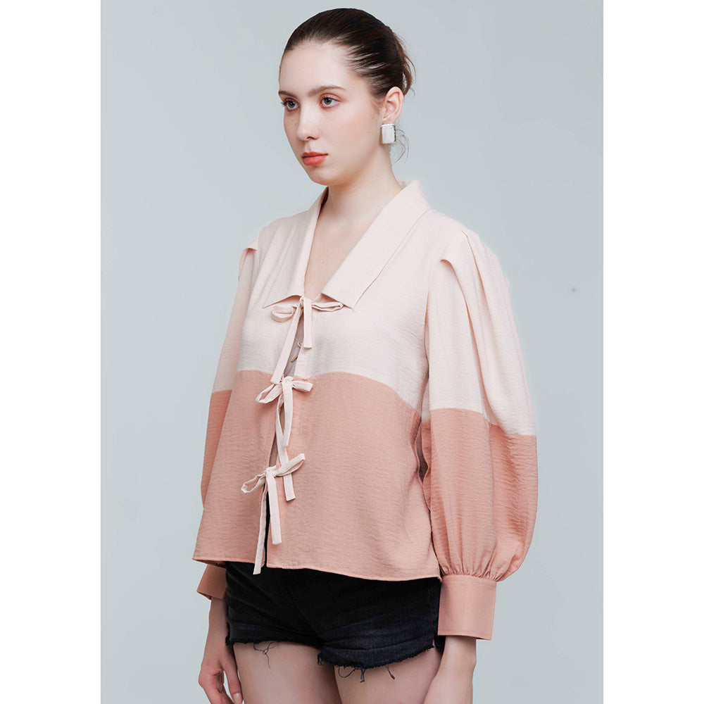 THE SILK LOVE Women Cotton Colorblock Multi-Color Shirt