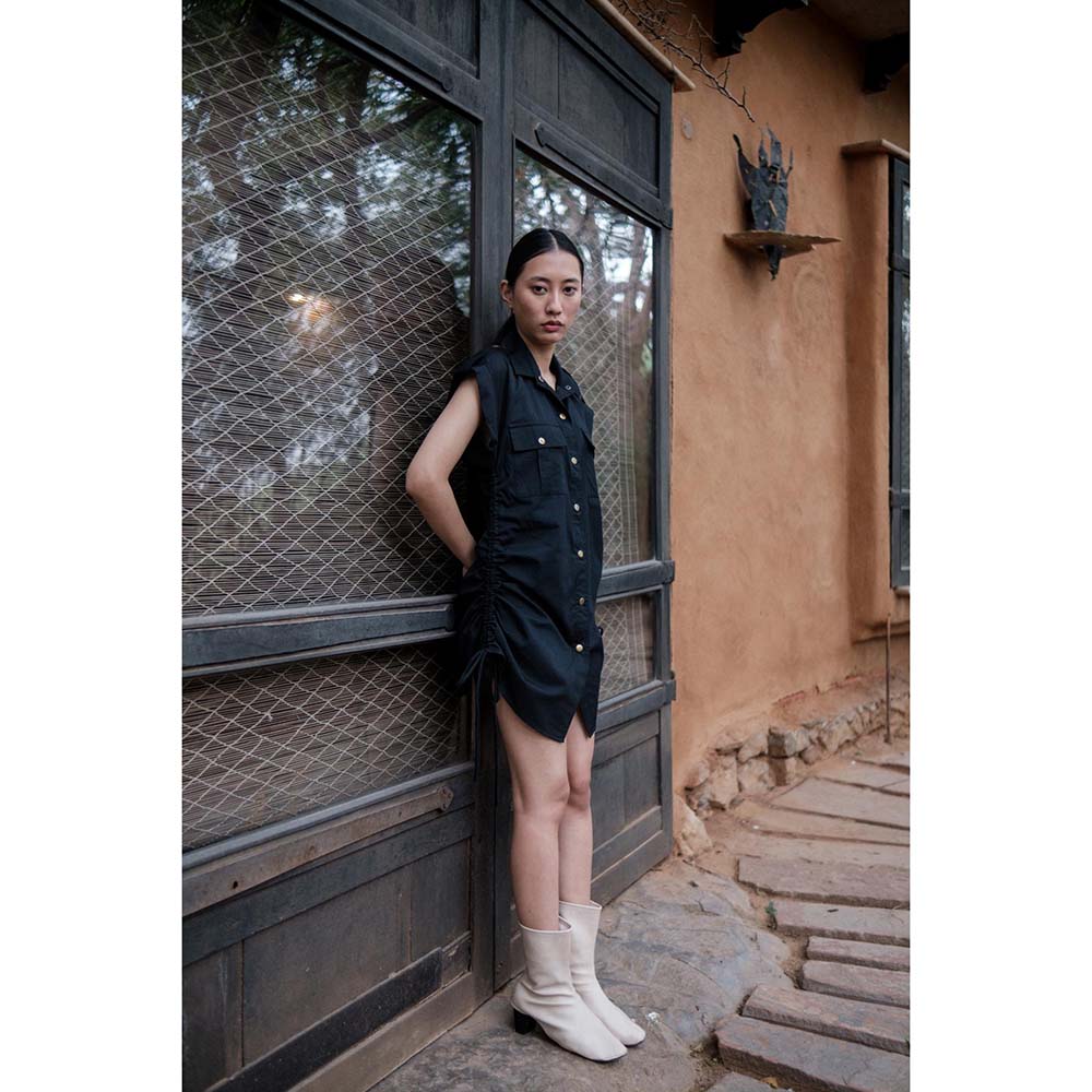 The Terra tribe Black Sunrise Gather Dress