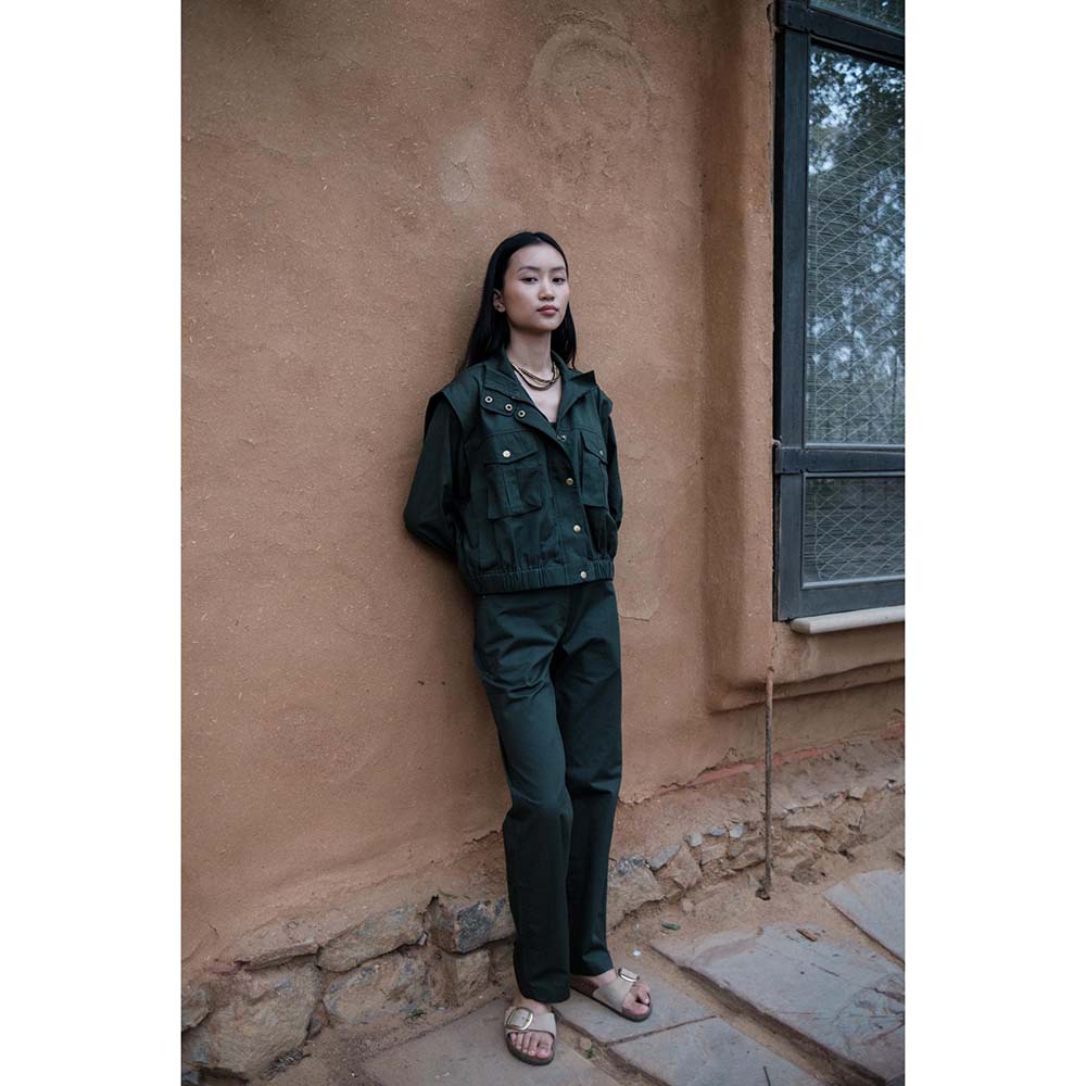 The Terra tribe Olive Sheldon Cropped Jacket