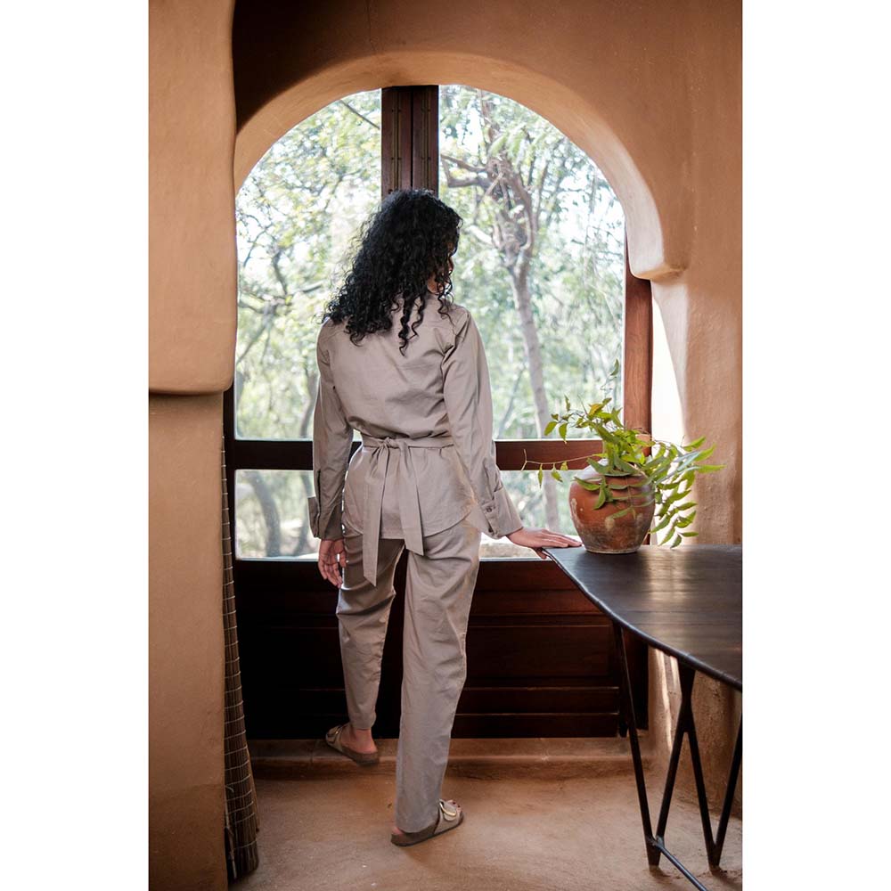 The Terra tribe Grey Sandra Straight Pant