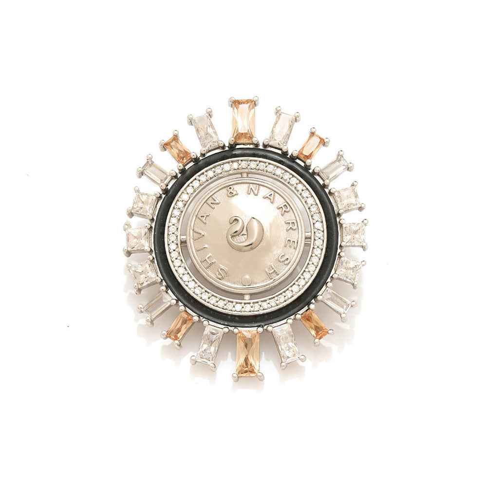 Aulerth Multi-Color Numisma Statement Brooch by Shivan & Narresh