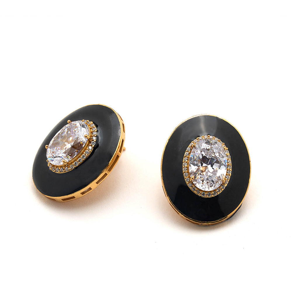 Aulerth White & Black Numisma Nyx Studs by Shivan & Narresh