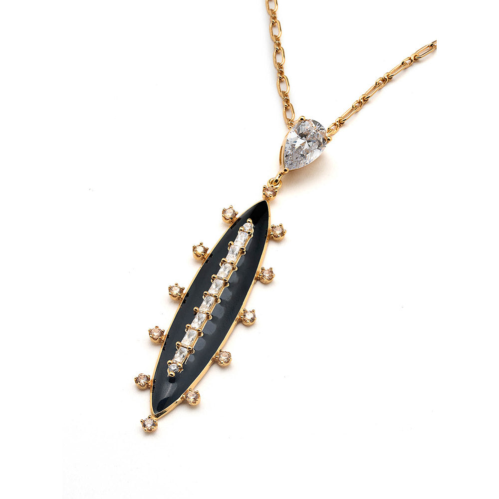 Aulerth White & Black Numisma Oblong Pendant by Shivan & Narresh