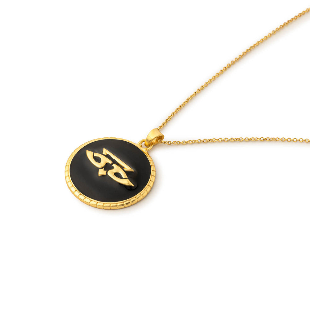 Aulerth Black & Gold Chevron Pendant by JJ Valaya