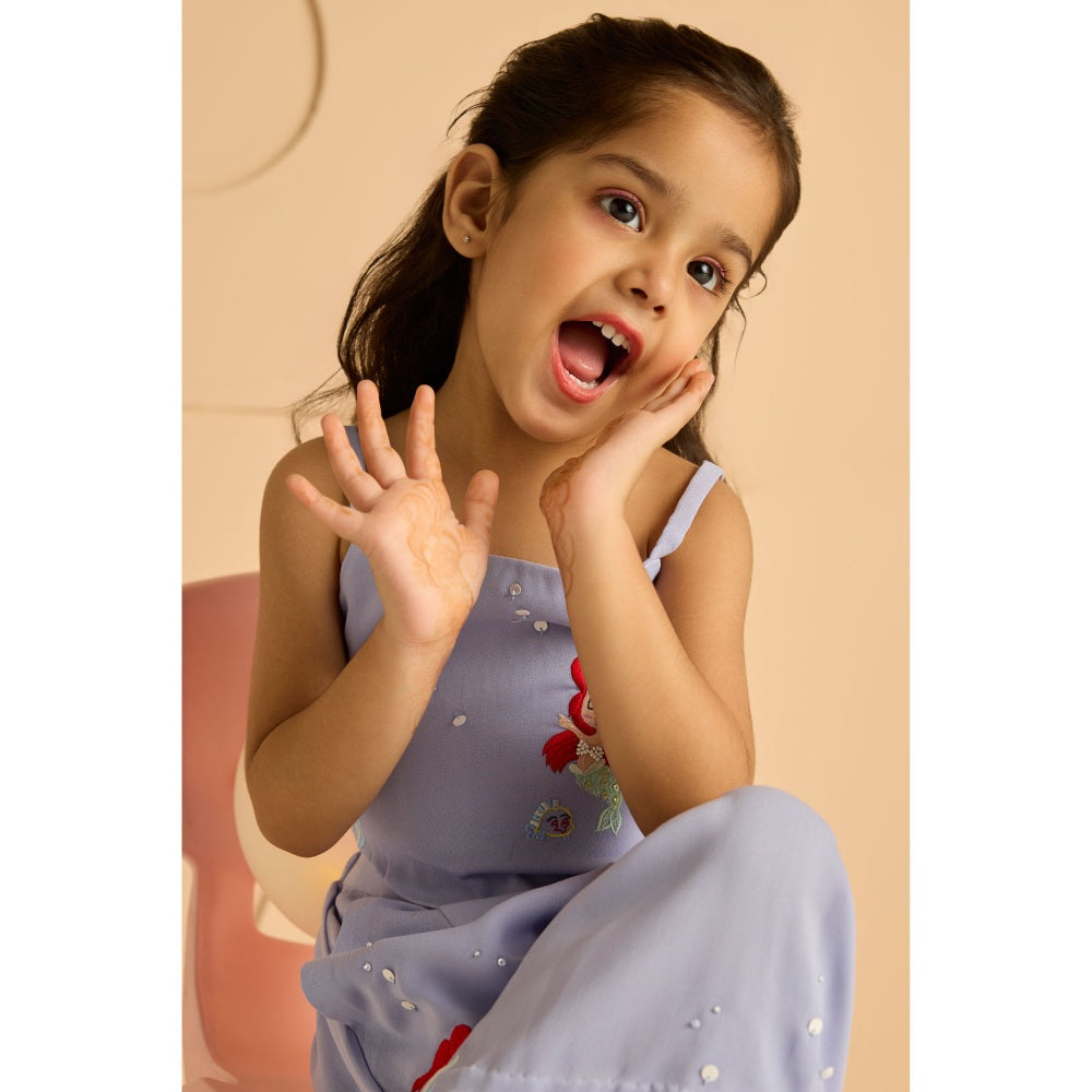 Tilsim by Sagarika Mehrotra Girls Bubbly Mermaid Co-Ord Purple (Set of 2)