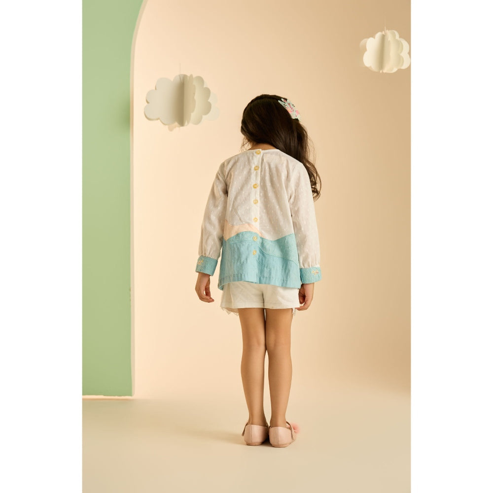 Tilsim by Sagarika Mehrotra Girls Beachside Patch Shirt Multi-Color