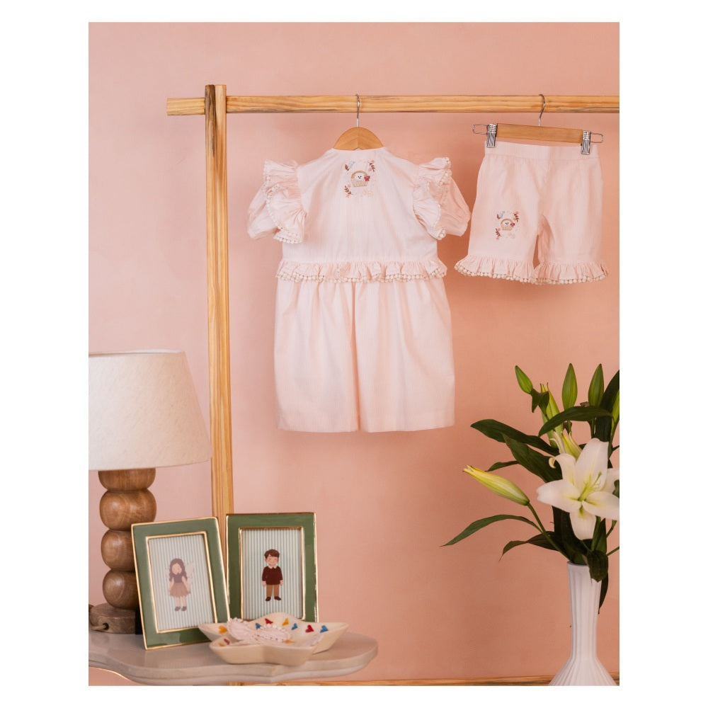 Tilsim by Sagarika Mehrotra Peach Pur Top & Shorts