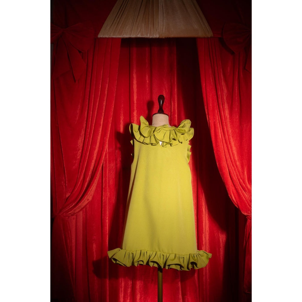 Tilsim by Sagarika Mehrotra Green Ruffle Dress